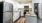 a kitchen with white cabinets