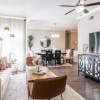 living room with tv couch and coffee table