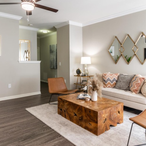 large, bright living room