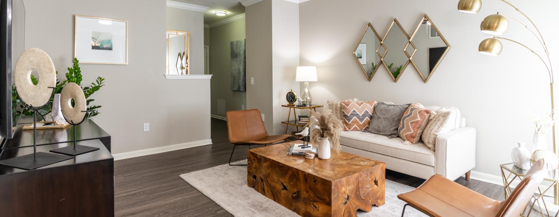 large, bright living room